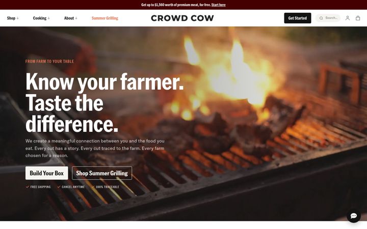 Skärmbild av crowdcow.com
