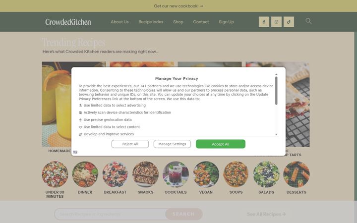 Captura de pantalla de crowdedkitchen.com