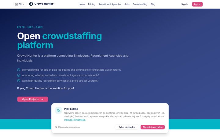 Screenshot of crowdhunter.io