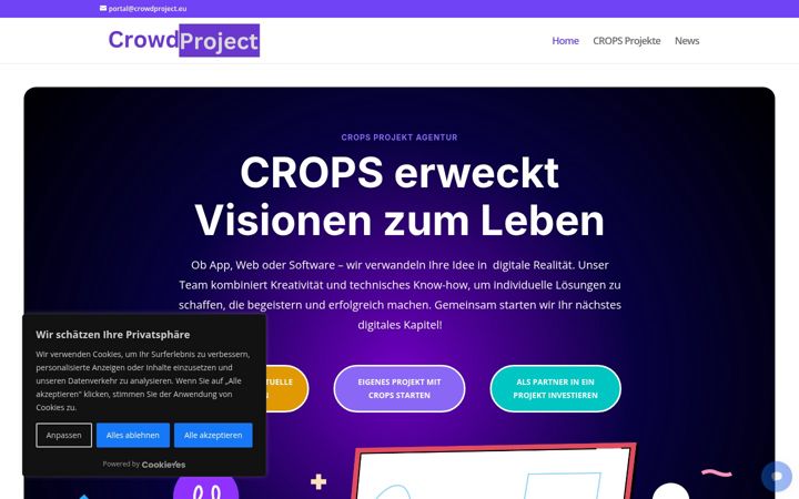 Screenshot of crowdproject.eu