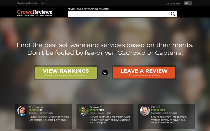 Screenshot of crowdreviews.com