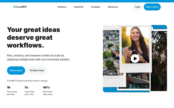 Kuvakaappaus sivustosta crowdriff.com