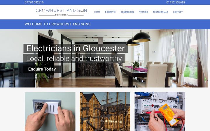 Screenshot ta' crowhurst-electricalcontractors.co.uk