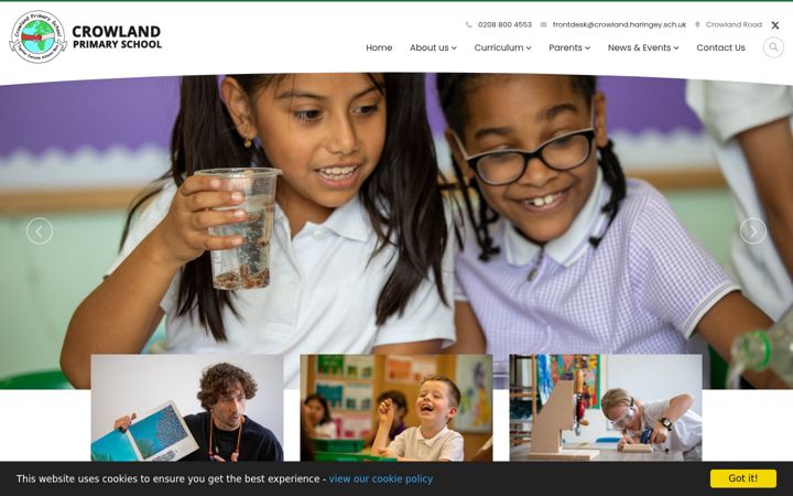 Screenshot ta' crowland.haringey.sch.uk
