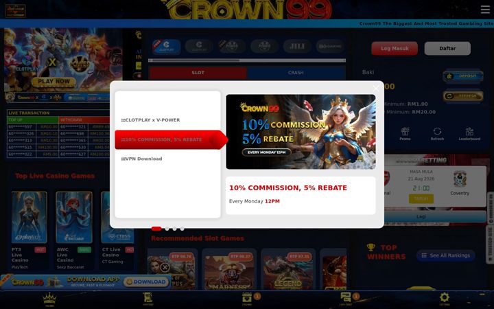 Screenshot stránky crown99.store