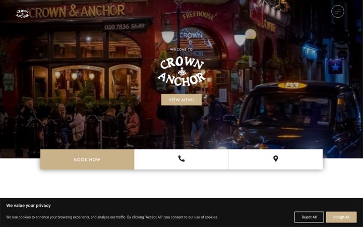 Screenshot ta' crownandanchornealst.co.uk