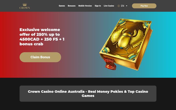 Screenshot of crowncasino-online.com