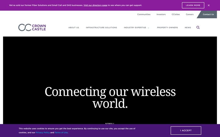 Screenshot of crowncastle.com