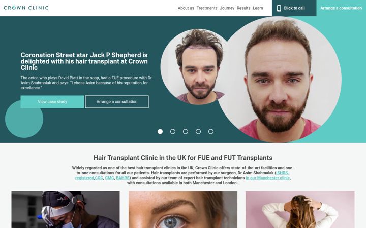 Екранна снимка на crownclinic.co.uk