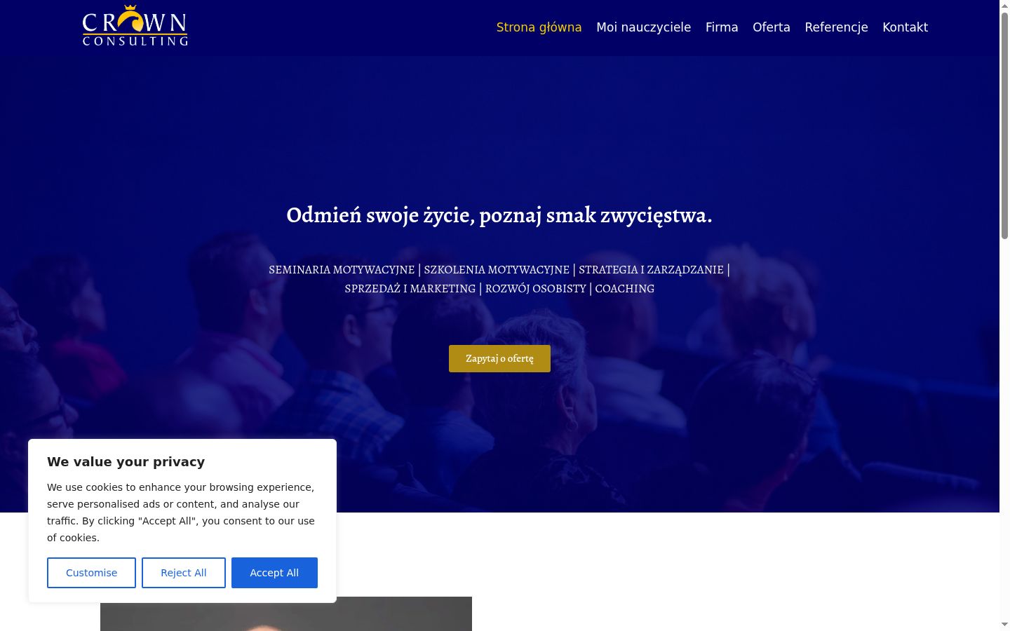 Snímek obrazovky baneru souhlasu zobrazeného před jakoukoli interakcí