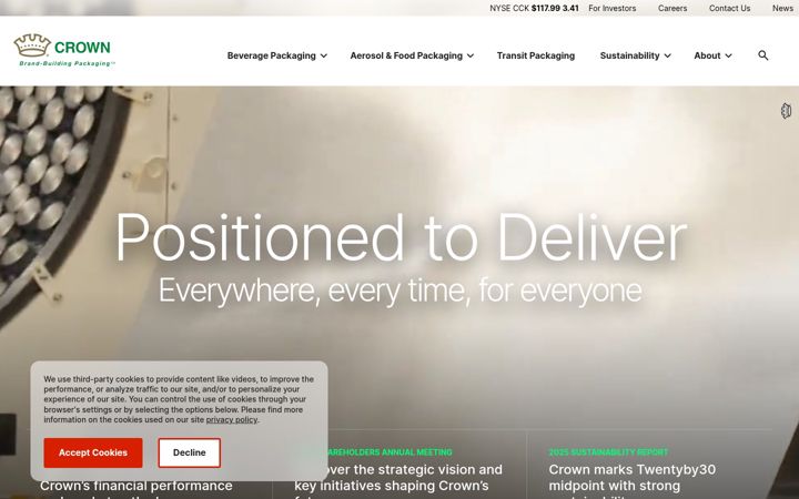 Screenshot of crowncork.com