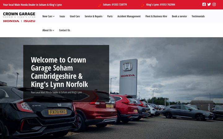 Screenshot of crowngarage.co.uk