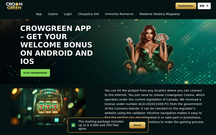 Screenshot of crowngreen-app.com