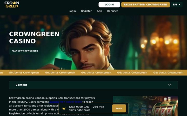 Screenshot of crowngreenlogin.com