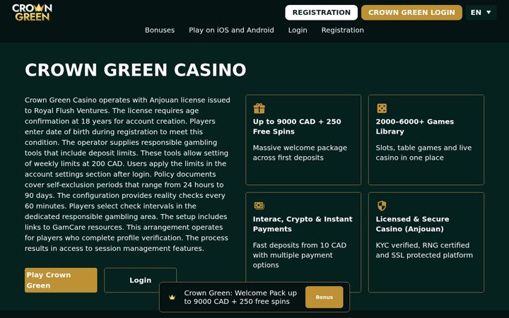 Screenshot of crowngreenlogin.net