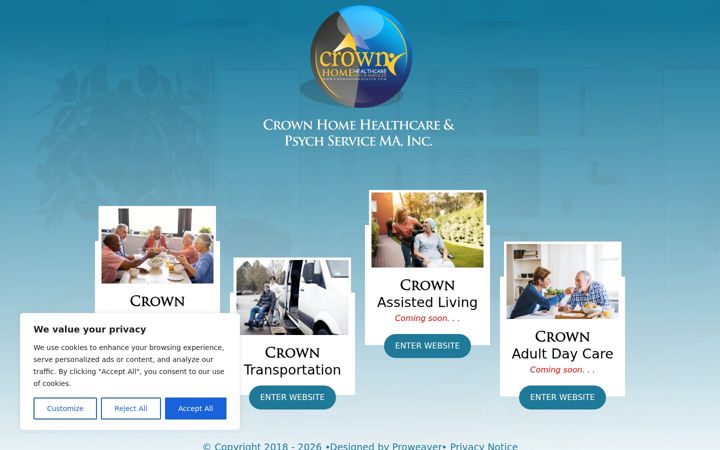Screenshot of crownhhp.com