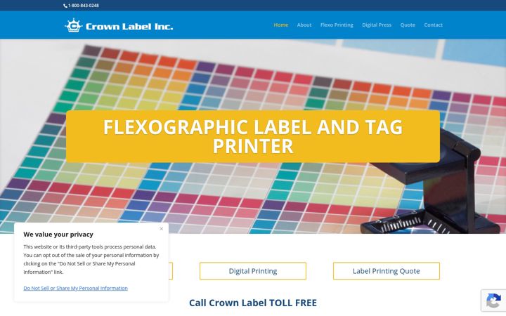 Screenshot of crownlabelinc.com