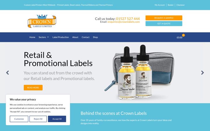 Screenshot of crownlabels.com