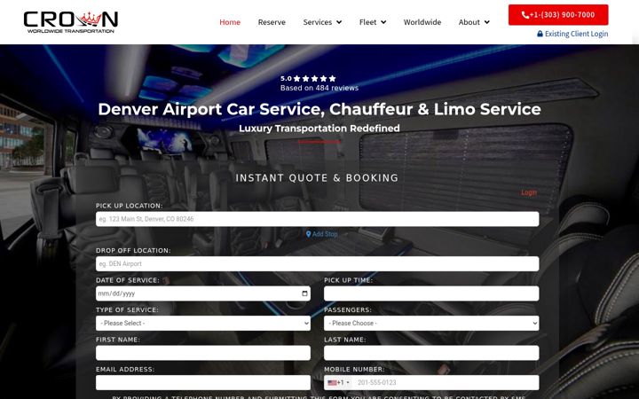 Screenshot of crownlimousine.com