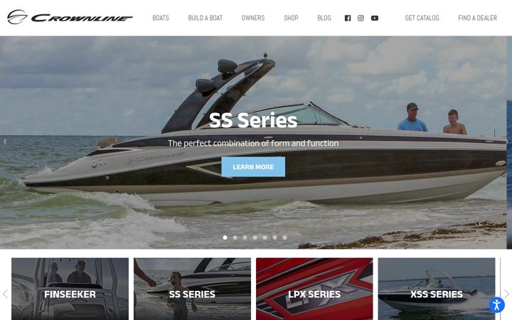 Screenshot of crownline.com