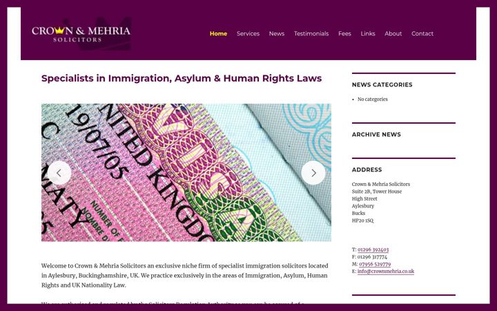 Screenshot of crownmehria.co.uk