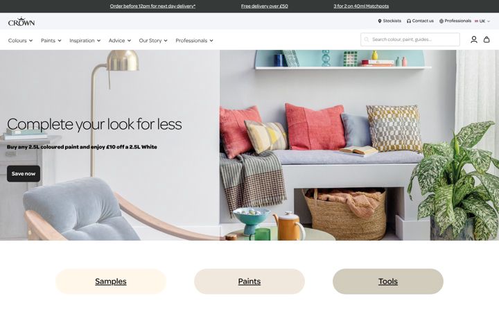Screenshot of crownpaints.co.uk