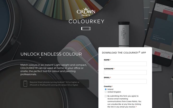 Screenshot of crownpaintscolour.com
