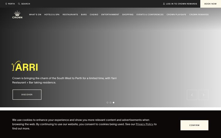 Screenshot of crownperth.com.au