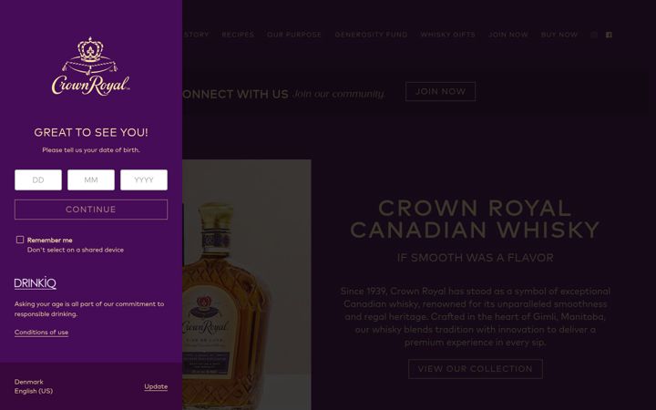 Screenshot of crownroyal.com