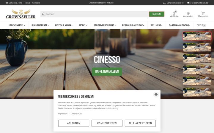 Screenshot of crownseller.de