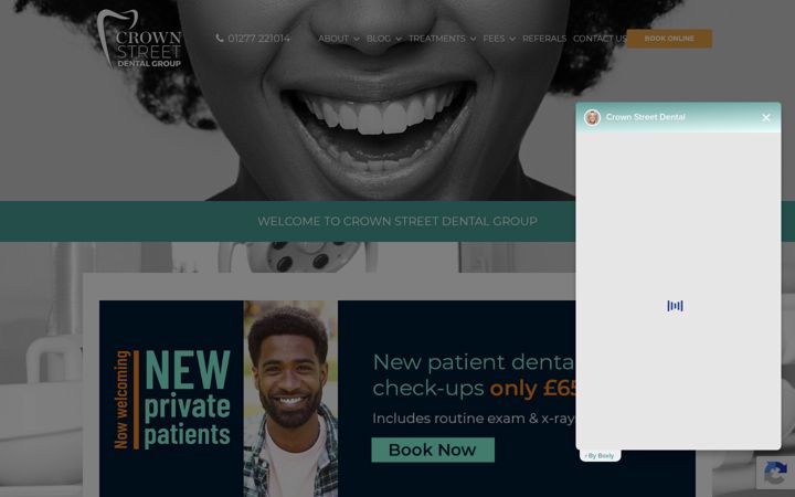 Екранна снимка на crownstreetdental.co.uk