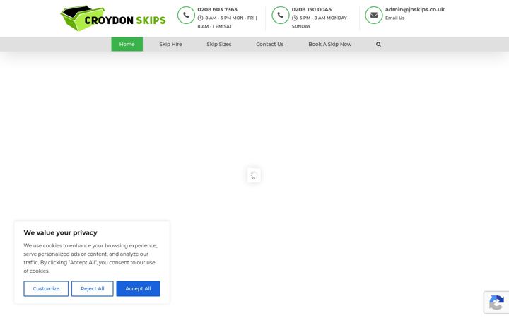 Екранна снимка на croydon-skips.co.uk