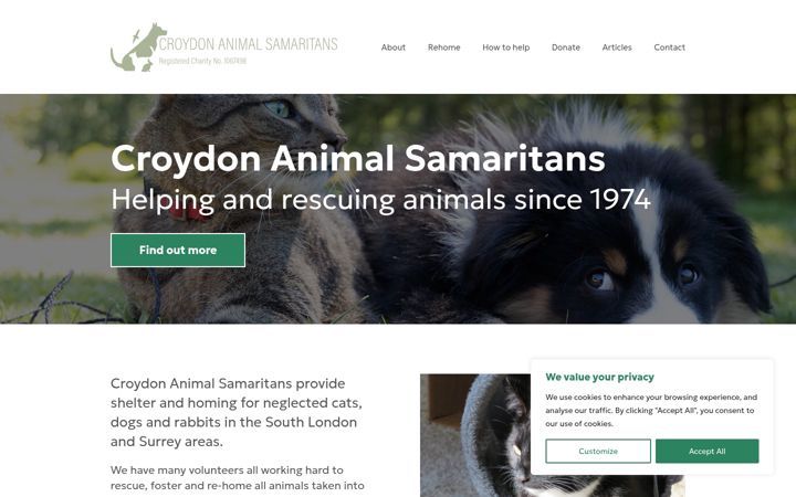 Екранна снимка на croydonanimalsamaritans.co.uk
