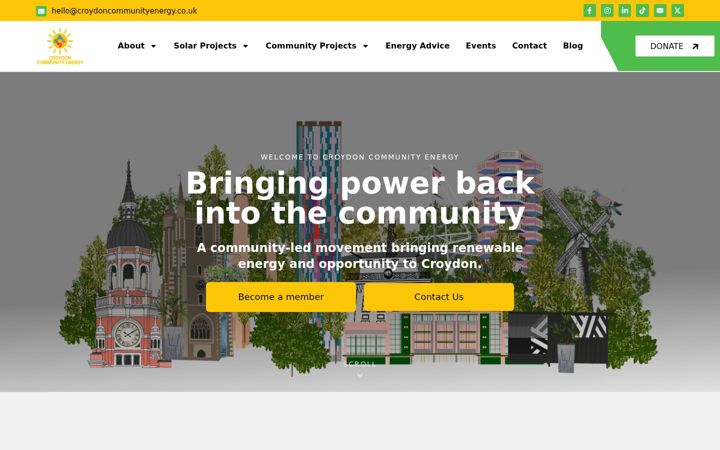 Screenshot ta' croydoncommunityenergy.co.uk