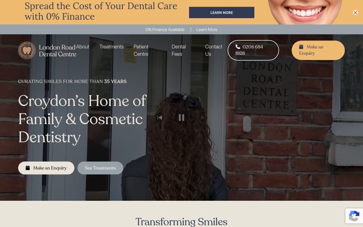 Screenshot ta' croydondentistlondonroad.co.uk
