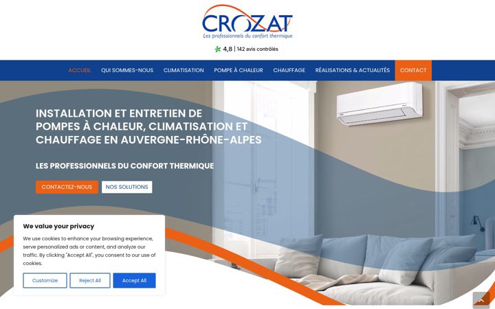 Ekrānuzņēmums no crozat-pompe-a-chaleur.fr