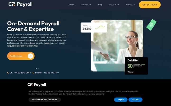 Screenshot ta' crpayrollsolutions.co.uk