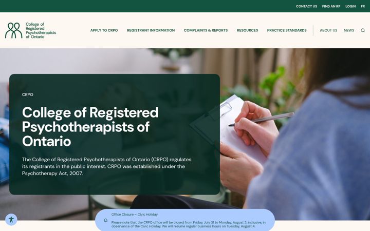 Screenshot of crpo.ca