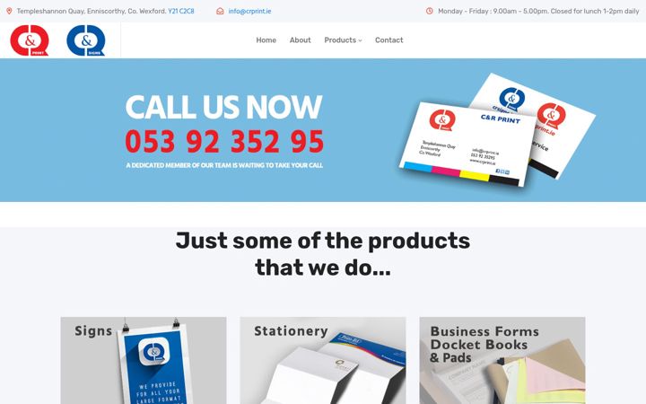 Screenshot of crprint.ie
