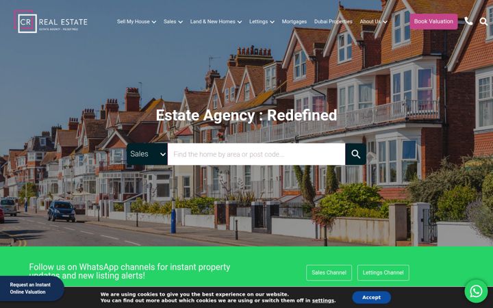 Screenshot of crrealestate.co.uk