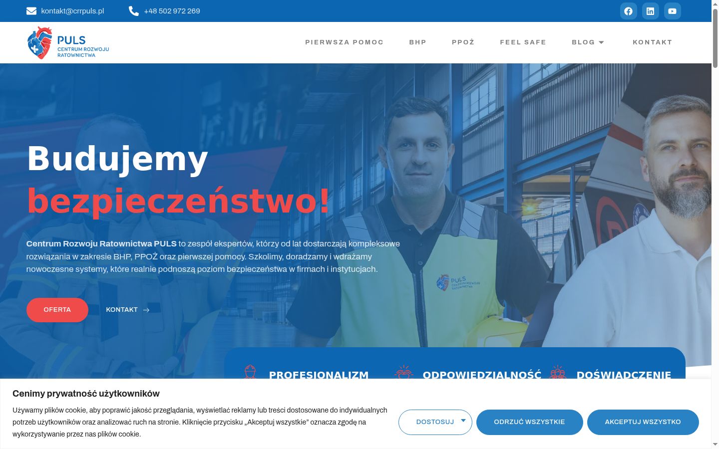 Zrzut ekranu banera zgody wyświetlanego przed jakąkolwiek interakcją