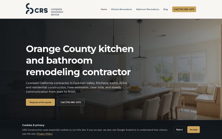 Screenshot of crs-construction.com