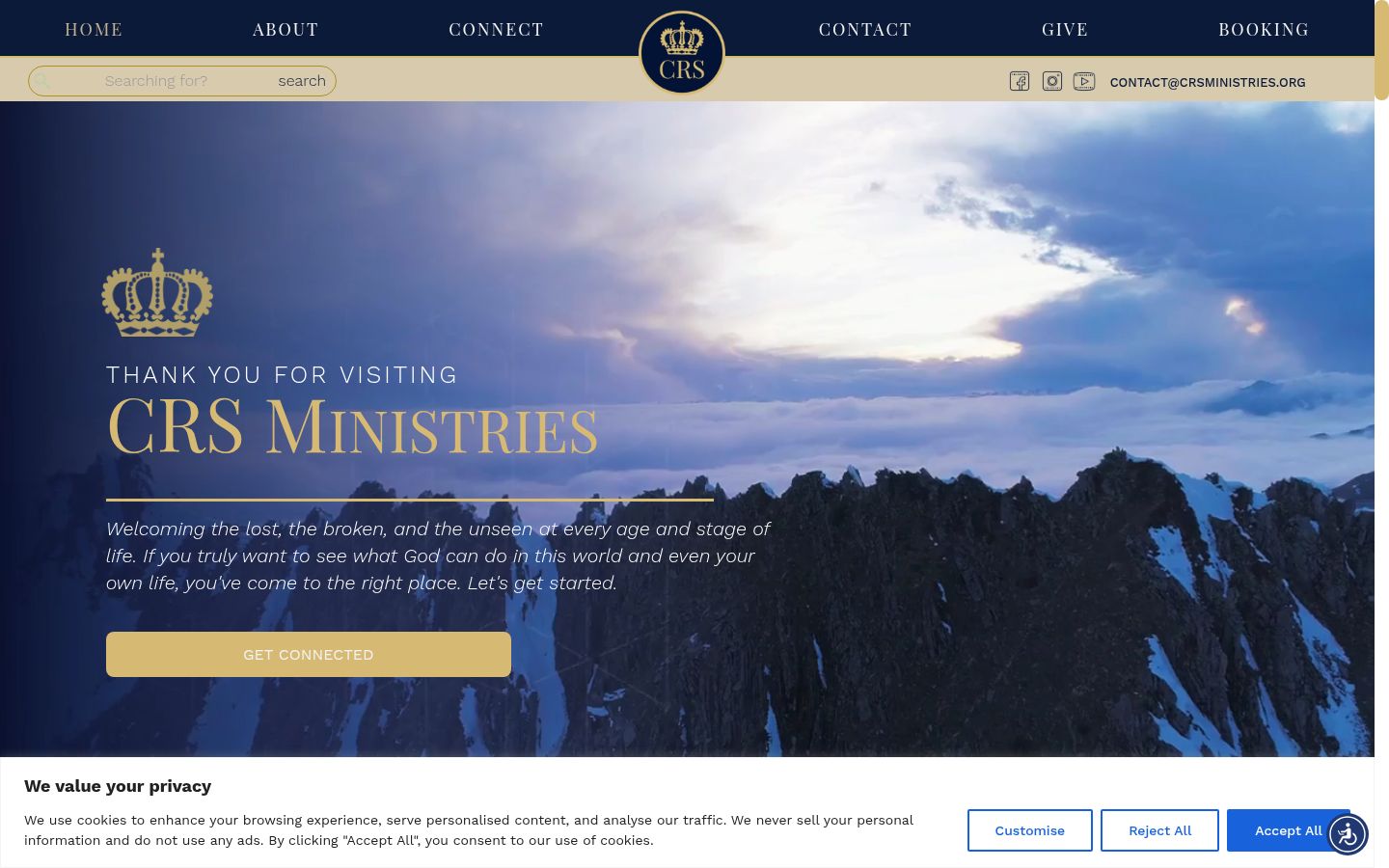 Screenshot of the consent banner shown before any interaction