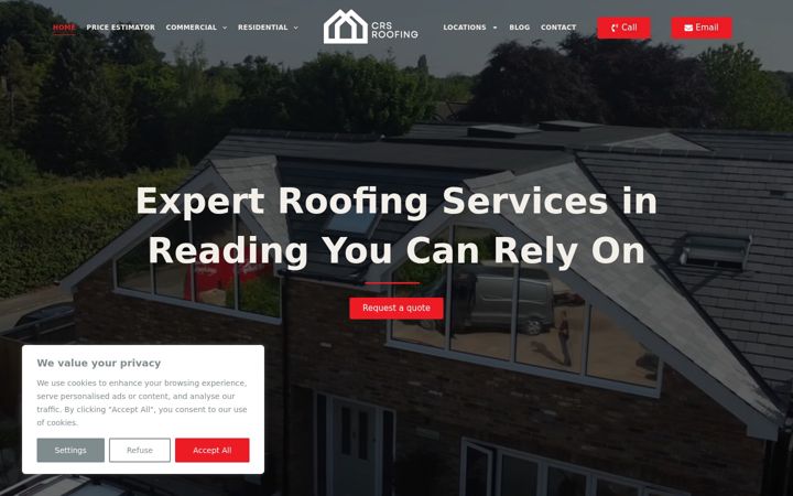 Screenshot of crsroofing-reading.co.uk
