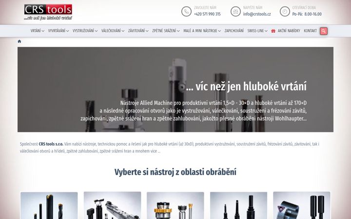 Екранна снимка на crstools.cz