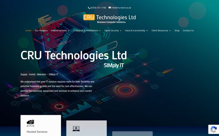 Screenshot ta' cru-technologies.co.uk