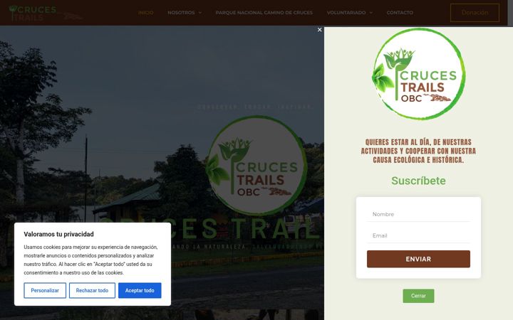 Screenshot of crucestrailsobc.org