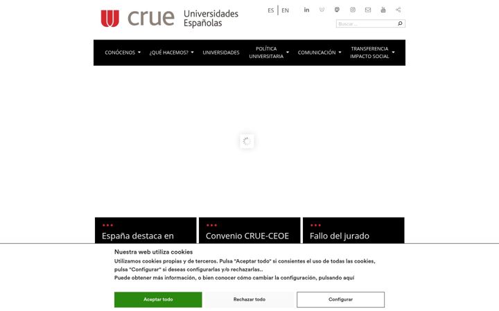 Screenshot of crue.org