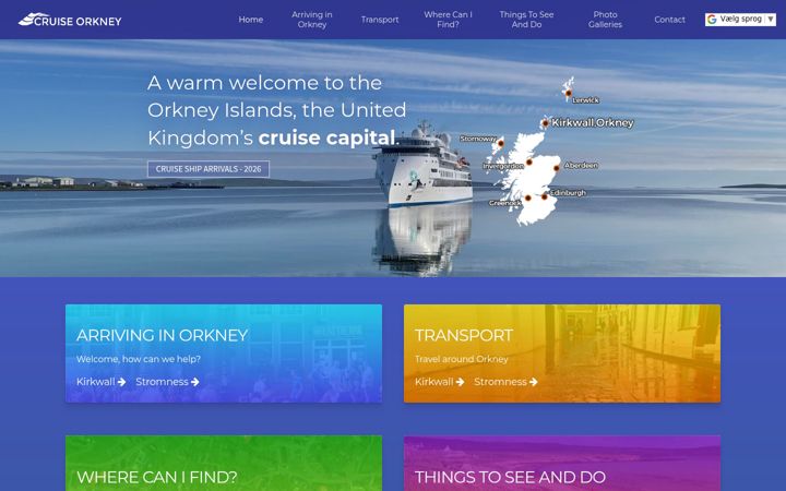 Screenshot of cruise-orkney.com