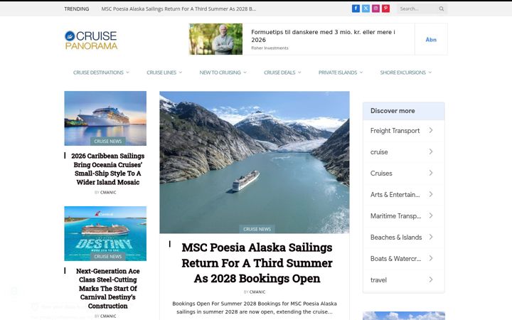 Screenshot of cruise-panorama.com